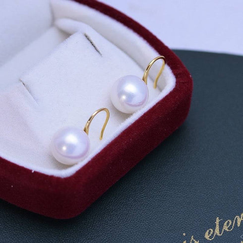 Freshwater White Pearl & Classic Hook Earrings - House Of Pearls